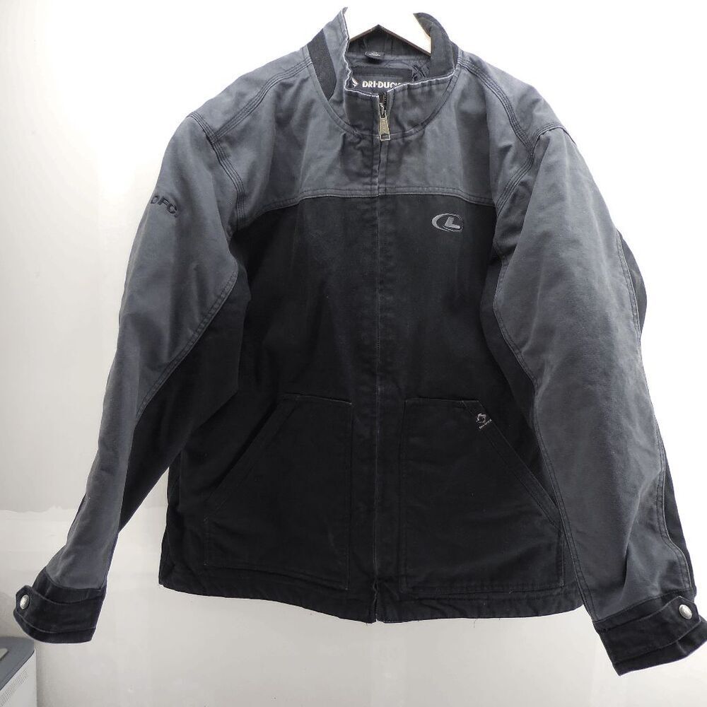 Dri Duck Jacket Men XL Horizon Canvas Black Chore Work Heavy Duty‎ Relaxed EUC